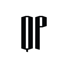 QP monogram logo design letter text name symbol monochrome logotype alphabet character simple logo