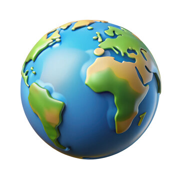 Fototapeta A stylized 3d model of planet earth showcasing 