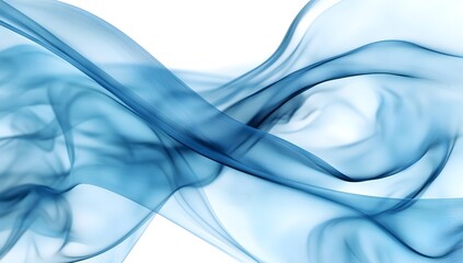 Obraz premium 3D render of abstract blue waves, flowing fabric-like shapes.