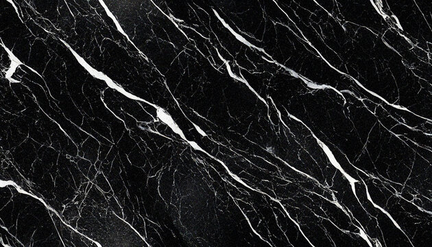 Black marble texture with bold white veins in a seamless, tileable design. High-contrast luxury background perfect for premium product branding, packaging, upscale interiors, digital design, and prese