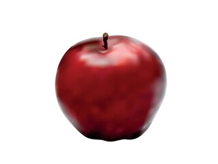 delicious red apple on white background