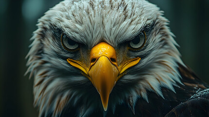 Close-up of an eagle's head.