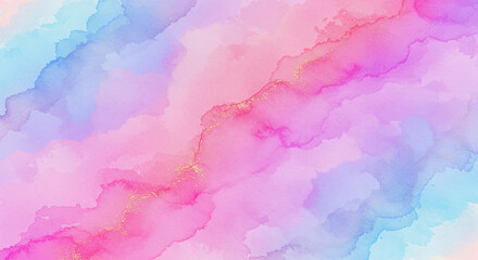 Hand-painted pink watercolor clouds float in a dreamy sky, forming a soft, textured design perfect for a light, airy illustration