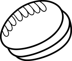 Makeup Sponge Outline Vector Illustration, Line Art
