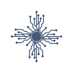 modern technology digital circuit logo design