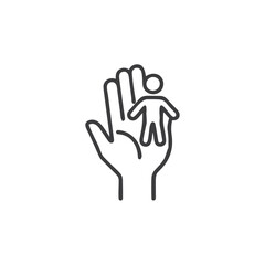 Fototapeta premium Child Raising Hand Icon for Educational Blogs, School Websites, and Awareness Campaigns, Family Services, Parenting Blogs, Childcare Websites and Educational Resources - Support Program Visual Element