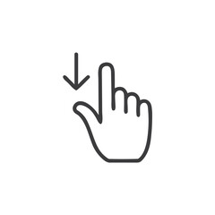 Obraz premium Swipe Down Icon for Mobile App Interfaces, Touch Screen Tutorials, User Guides and Digital Navigation Elements - Gesture Indicator for Scrolling Functions