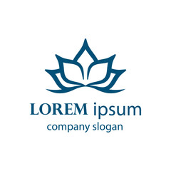 Elegant and beautiful blooming flower logo illustration