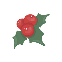 A vibrant doodle-style illustration of holly leaves with bright red berries. The design is cheerful and festive, perfect for capturing the spirit of the holiday season.