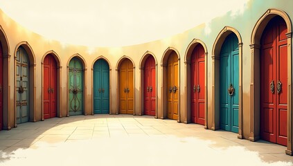 diverse plants, biodiversity, nature unity, ecosystem illustration, foliage collection, global flora, coexistence, botany design, plant circle, green harmony, tropical plants, cactus, ferns, moss, pin