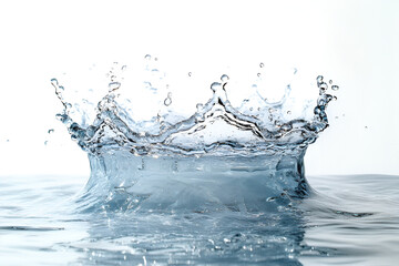 A clear, close-up view of a water crown formation, showcasing splash and ripples.