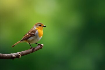 Small bird perched on a twig, ample negative space , asset, tree, small