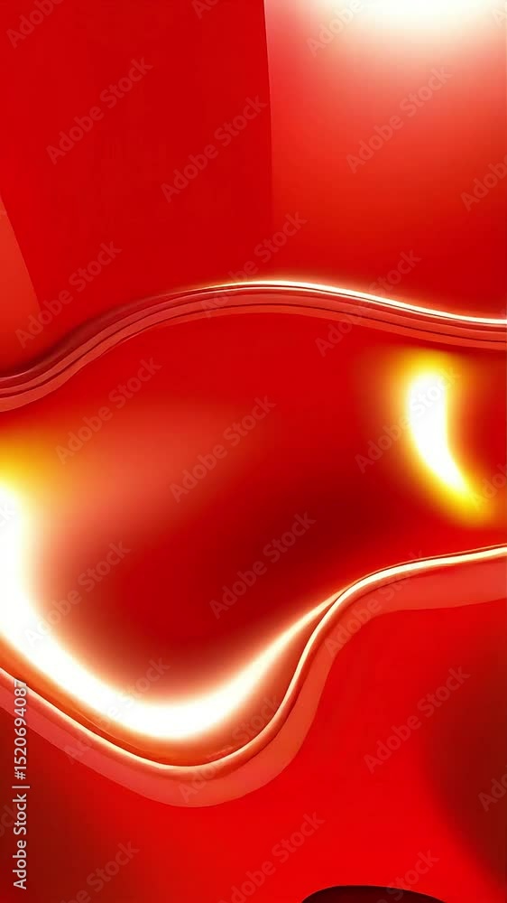Poster Abstract Red Wave: Dynamic Fluid Motion Graphics