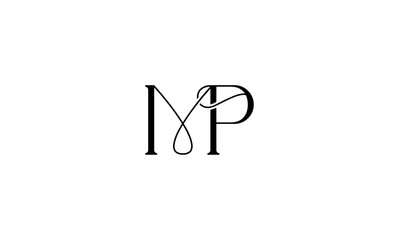 MP initial letters, monogram logo