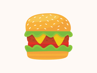 Burger vector design illustration in flat style