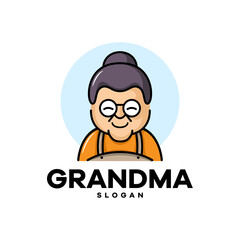 cheerful grandma logo design