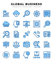 Global Business web icons in Two Color style.