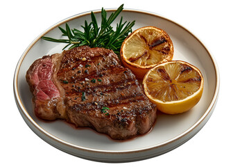 grilled beef steak with vegetables