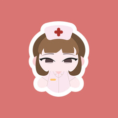 Colored Chibi Nurse Cartoon Illustration