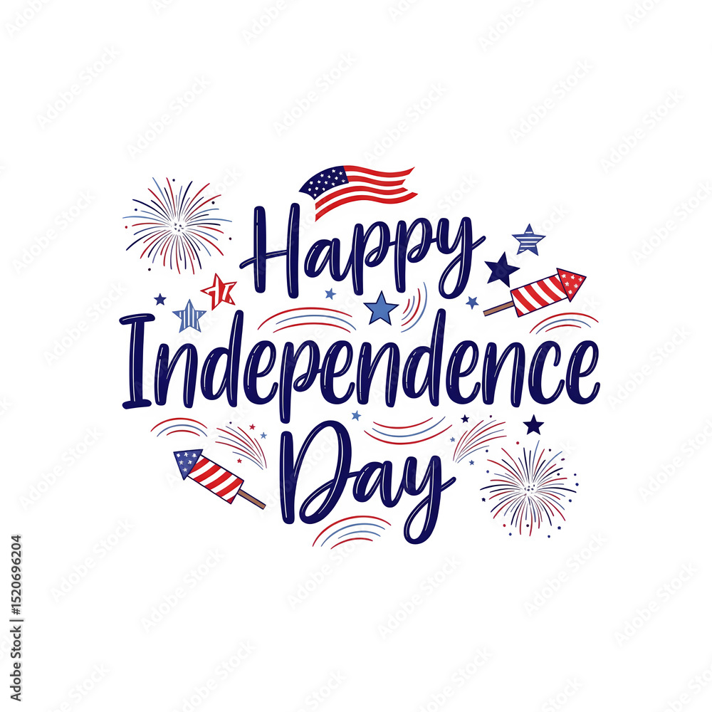 Fototapete vector graphic featuring a handwritten lettering design that conveys the message of happy independen
