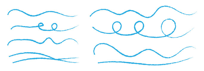 Line brush marker scribble sketch underline. Blue pencil strokes isolated. Crayon or marker scribbles. Brush strokes lines collection. Vector illustrator