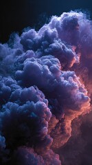 Swirling smoke in darkness, a dance of shadows and light, evoking mystery and raw emotion.