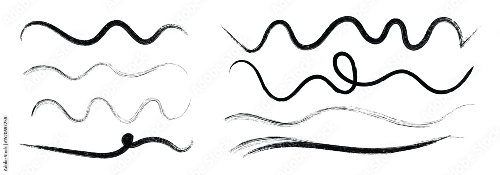 Poster crayon or marker scribbles. line brush marker scribble sketch underline. black vector marker and bru