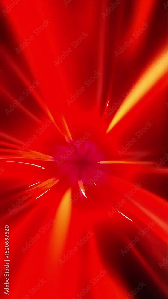 Poster dynamic red radiance: abstract light burst animation