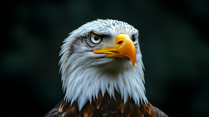 Obraz premium Close-up of an eagle's head and chest plumage.