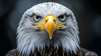 Obraz premium Close-up view of an eagle's head.