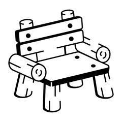 A sketchy style icon of log chair