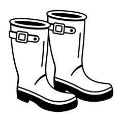 A sketchy style icon of hunter boots


