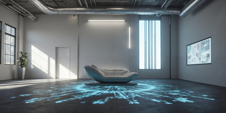 Neuroaesthetic Calibration Chamber Industrial space scientifically designed to produce specific neurological responses through precise implementation of proportions, patterns and spatial