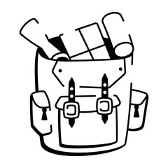 A sketchy style icon of satchel bag
