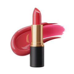 Pink lipstick tube isolated on transparent background