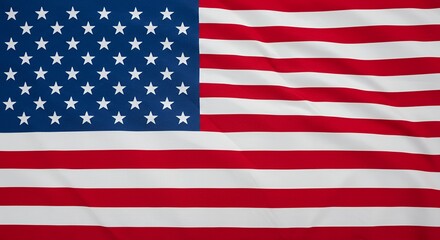Fototapeta premium Waving United State Fabric Displaying Stars and Stripes Design