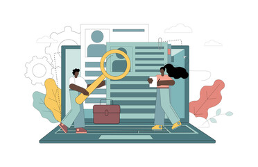 Job HR . Search for an employee, selection of an applicant for a position. Online interview