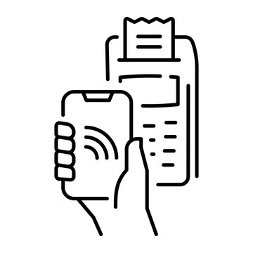 NFC wireless payment technology icon allowing contactless transactions anywhere using smartphones