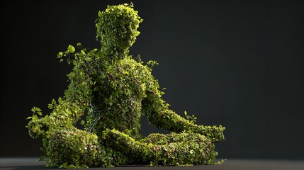 Serene Green Nature Human Yoga Pose Meditation Spiritual Growth Zen Calm Body Mind Soul Life Peace  