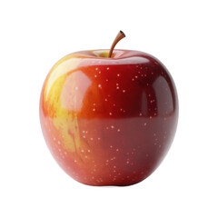 Shiny red apple isolated on transparent background