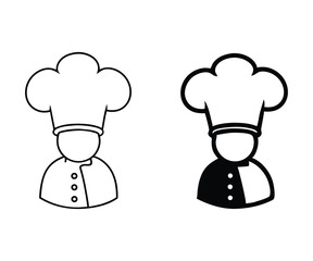 Black and white chef illustrations
