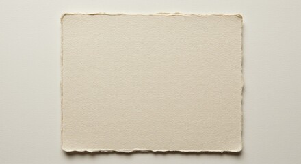 Blank Handmade Paper Sheet Texture with Deckle Edge