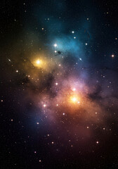 A breathtaking view of a colorful nebula and countless stars.