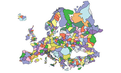 Europe map vector with country borders vector eps.10