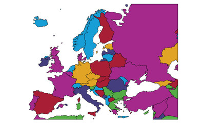 Europe map vector with country borders vector eps.10