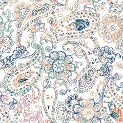 seamless paisley pattern on  background
