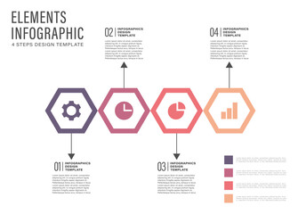 Hexagon business infographic template. Workflow visualization, timeline with icons and space for data