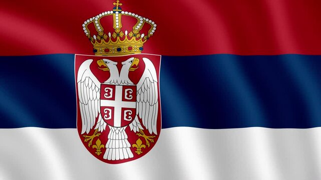 Serbia Waving Flag &ndash; High-Resolution 3D Render of Serbia National Flag in Motion