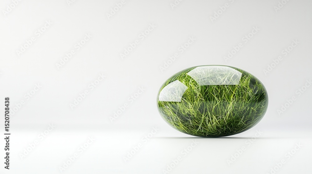 Poster nature conservation concept translucent oval object with intricate design on a minimalistic backgrou