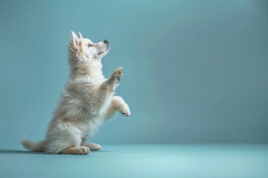 Fluppy Siberian Husky Sitting Adorable